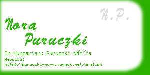 nora puruczki business card